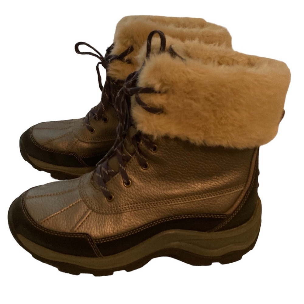 CLARKS Leather Mazlyn Artic Winter Boots Pewter Boots Size 7W ( 7 Wide)